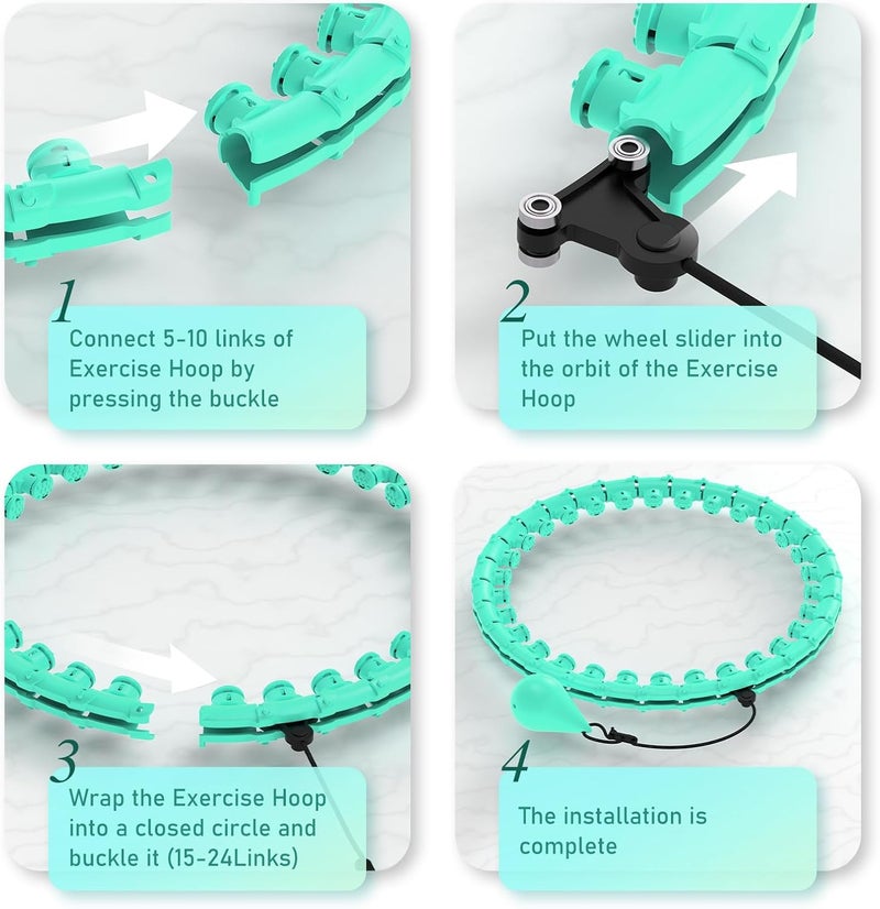 JKSHMYT Weighted Hula Circle Hoops for Adults Weight Loss, Infinity Fit Hoop Plus Size, 30 Detachable Links, Exercise Hoop for Women and Beginners - Image 5